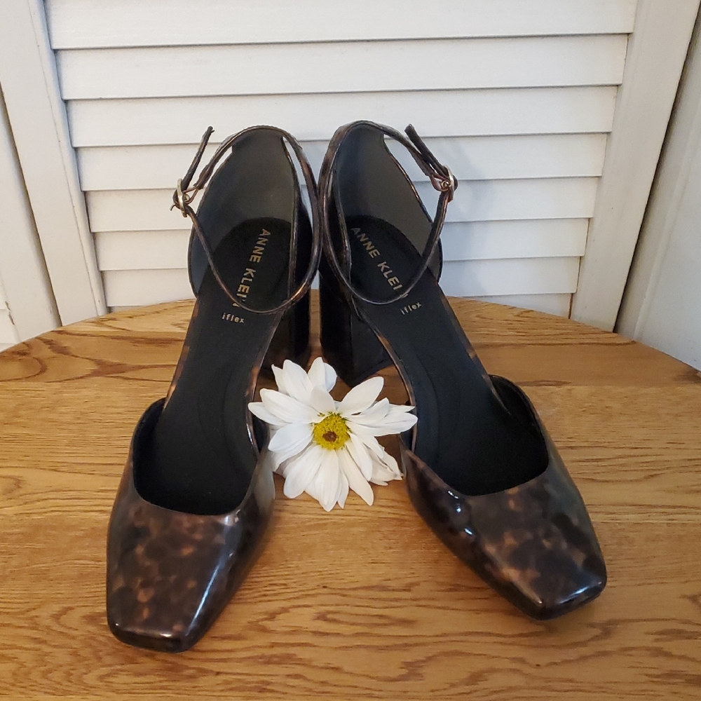 Anne Klein Iflex Tortoise Shell Pumps Heels, Size 8